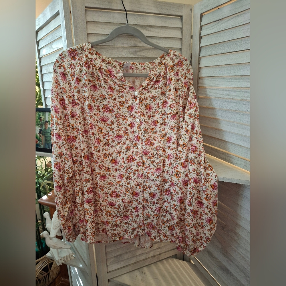 Floral Button-Up Blouse